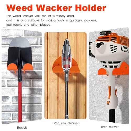 Weedeater Hanger for Garage Wall, Garage Organizer Trimmer Rack, Weed Wacker Holder, Weed Eater Holder Wall Mount for Grass Trimmer, Hedge Trimmer, Garage Trimmer Garden Tools - 2 Pack