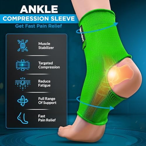WYOX Ankle Compression Sleeve Support Brace for Men & Women, Running, Gym, Basketball, Cycling, Martial Arts, Kickboxing & Sports Stabilizer Compression Ankle Socks for Training & Recovery