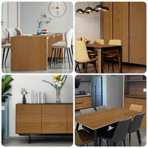 seonta Wood Contact Paper Wood Peel and Stick Wallpaper 16"x78.7" Waterproof Self Adhesive Wall Paper Table Cover Wood Vinyl Wrap for Countertop Desk Table Cabinets Brown Red C