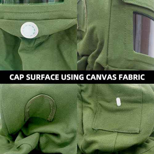 Sand Blasting Hood Cap, Shawl Cap Sandblaster Mask Anti Wind/Sandblaster Tools with Mask Breathing Valve, Dust Protective Face Mask Neck Protector, Green