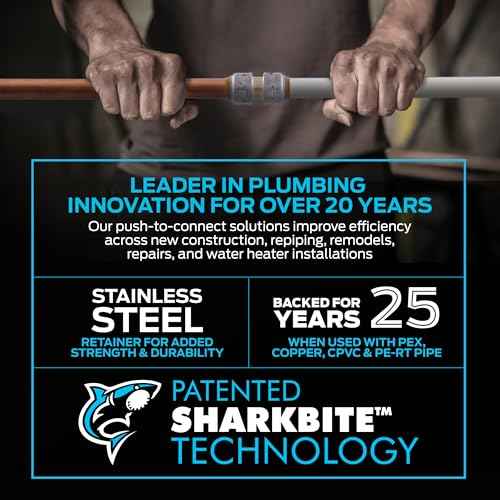 SharkBite Max Shower and Tub Connection Kit, Push to Connect Brass Plumbing Fittings, PEX Pipe, Copper, CPVC, PE-RT, HDPE, UR25567