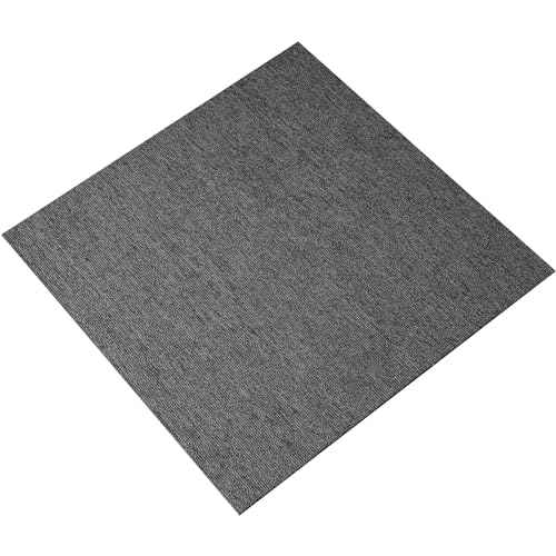 VEVOR Carpet Tiles Reusable, 20"x 20" Carpet Squares with Padding Attached, Soft Padded Carpet Tiles, Easy Install DIY for Bedroom Living Room Indoor Outdoor (20 Tiles, Dark Gray), (55.5 sqft/Box)