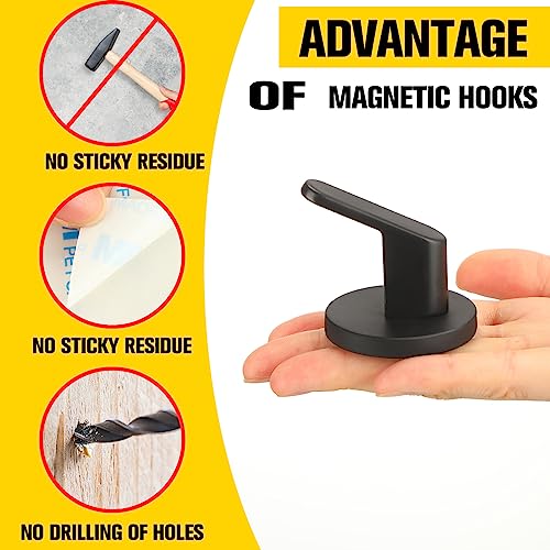 Kanayu 10 Pcs Magnetic Hooks Heavy Duty Magnetic Hooks for Hanging, Magnet Tool Holder Garage Storage Tool Organizer Hanger for Refrigerator Kitchen Doors