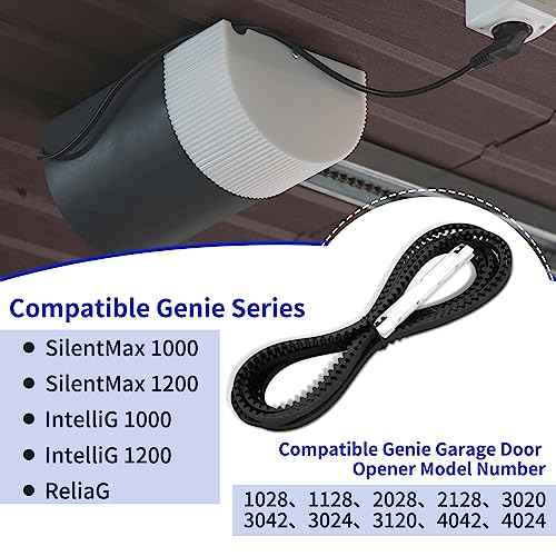 Vanesa Upgrade Replacement Genie Silentmax 1000 Belt, 37561R.S Belt, Odyssey 1000, Silentmax 1200, Intellig 1000, Intellig 1200, Fit 7 ft Garage Door, More Durable Belt and Bullet Assembly