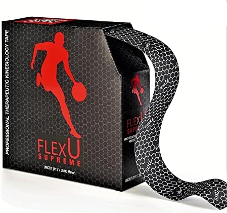 FlexU Kinesiology Tape Bulk Pack; Therapeutic Recovery Tape; Hypoallergenic, Long-Lasting; Reduces Risk of Sports Injuries, Alleviates Pain; Promotes Fast Recovery; Pro Grade