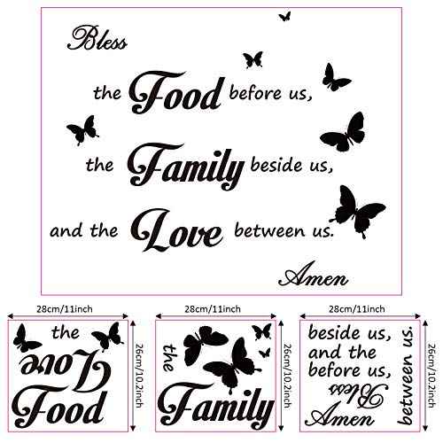Kitchen Wall Stickers Dining Room Decor Dinner Prayer Sign Bless The Food Before US Sign Family Stickers for Home Wall Decorations(2)