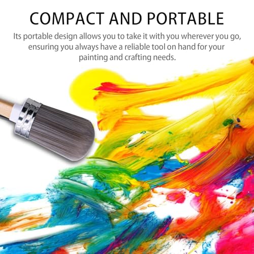 Round Chalk Paint Brush for Furniture Paint Painting Wax, 2 Inches Washable Reusable DIY Painting Wall Paint Stencil Wood Stain Brush