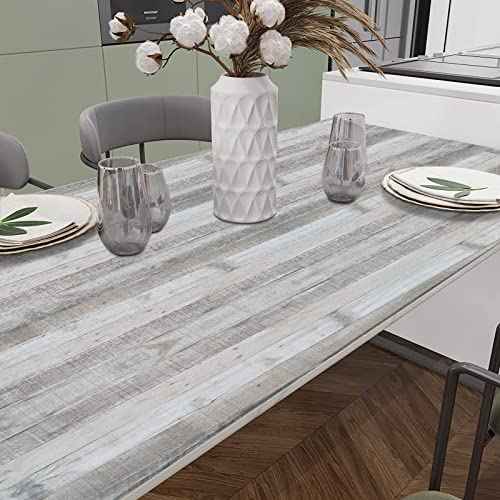 WENMER Grey Wood Wallpaper 17.71" x 118" Shiplap Peel and Stick Wallpaper Wood Contact Paper Self Adhesive Wallpaper Wood Plank Wall Paper for Cabinets Kitchen Shelf Drawer Wall Door