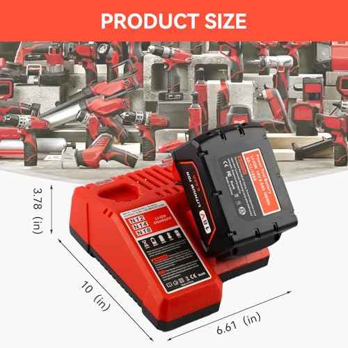 18V 6.0Ah Replacement for Milwaukee M18 Battery and 48-11-1840 Charger Combo (Not Made in Milwaukee)