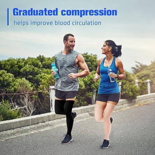 Compression Stockings for Women & Men, 15-20 mmHg Thigh High Compression socks, Medical Graduated Compression Support for Edema, Varicose Veins, Swelling