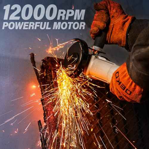 Angle Grinder Electric Power Tool: DEKOPRO 4-1/2 Inch 7.5-Amp Angle Grinder Power Corded Hand Grinders Tools with Grinding and Cutting Wheel, Disc for Metal, Wood