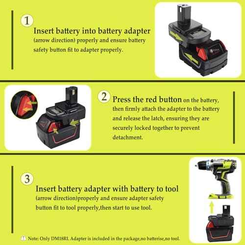 DM18RL Batterie Adapter for Dewalt for Milwaukee 20V/18V Li-Ion Battery Convert to for Ryobi 18V P108 ABP1801 Battery with USB Port (Black)