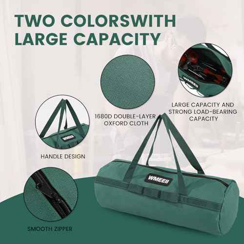 Tool Bags (2-Pack), Round Bucket Tool Bag Organizer,Garden Tool Bag, Outer Knitted Lanyard, Heavy-Duty 1680D Oxford Fabric, for Camping Storage,Hiking,BBQ Tool Storage(By ?WMEEII)