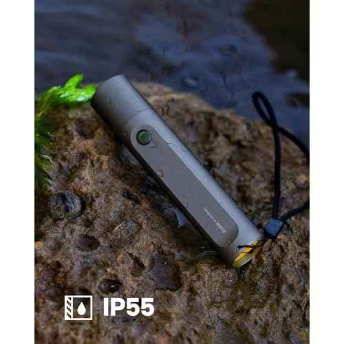 HOTO Flashlight Fit, LED Rechargeable, USB-C Charging, 3 Modes, Up to 24 Hours, 1500mAh, 280 Lumens, 656ft, IP55 Waterproof, Compact Flashlight Widely Used in Camping, Hiking, Emergency