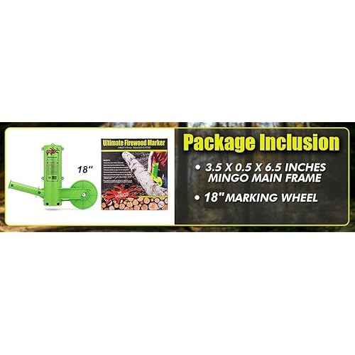THE MINGO Marker Firewood Measuring Tool - Chainsaw Firewood Marking Tool With 18 Inch Marking Wheel - Log Paint Marker -Firewood Measuring Tool - Logging Tools (Mingo Marker With 18" Wheel)