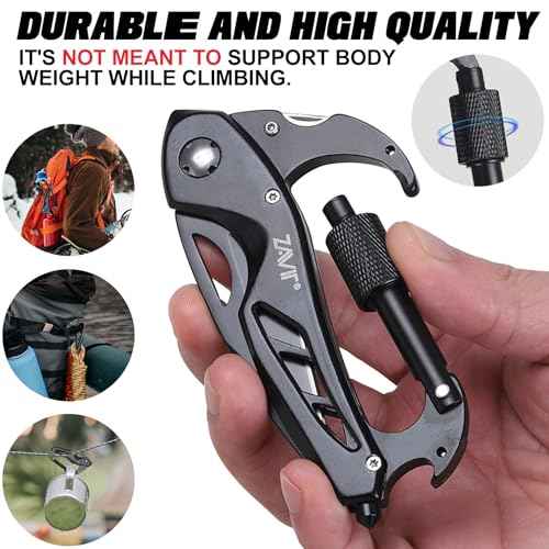 Gifts for Men, Multitool Carabiner with Pocket Knife Men Valentines Day, Mens Stocking Stuffers for Christmas, Stocking Stuffers for Dad Gifts from Daughter Son, Birthday Tools Gadgets for Him Husband