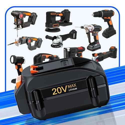 Upgraded 6.5Ah for Worx Battery 20V WA3525 for Worx 20V Max Power Share Battery WA3575 WA3520 WA3578 WA3674 WA3669 WG323 WG261 Lawn Mower Weed Eater Trimmer Blower Fan Lithium-ion