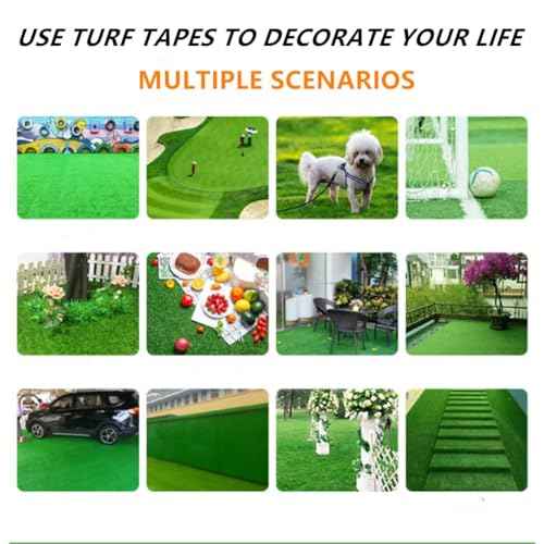 Double Sided Artificial Grass Turf Tape 2 Packs 2 Inch x 16.5 Feet Strong Viscosity Self Adhesive Grass Rug Tape Artificial Turf Seaming Tape for Lawn Garden Turf Tape (2)