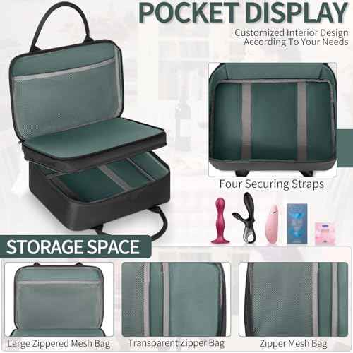 Lockable Toy Storage Organizer Case for Women and Men, Lock Box Travel Bag, Reusable Toy Organizer Case, Double Layer