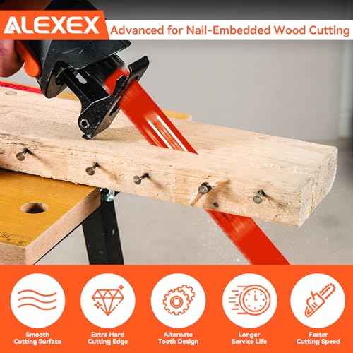 10 Pack 12 Inch 4/6 TPI Reciprocating Saw Blades for Wood and Nail-Embedded Wood Cutting, Bi-Metal Sawzall Blades for Cutting Nail and PVC Pallets etc, for Diablo Sawzall Blades DS1212BW5