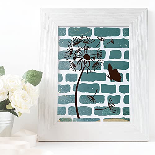 GSS Designs Brick Stencil Template - Reusable Layered Bricked Stencils for Painting - Mylar Stencils for Painting on Wall Wood Canvas (8'' x 8'')