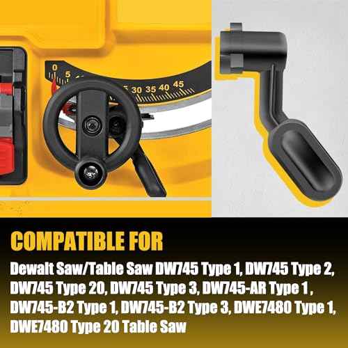 HASMX 5140117-78 Replacement Table Saw Bevel Handle for Dewalt DW745, DWE7480, Part Numbers 5140117-78, 5140032-55, 514011778, 514003255 (1-Pack)