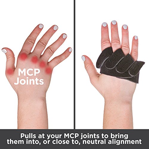 BraceAbility Ulnar Deviation & Drift Hand Splint | MCP Knuckle Joint Support Brace for Rheumatoid Arthritis & Tendonitis Pain Relief, Finger Straightener & Stretcher Glove - S (SM/MED) Left