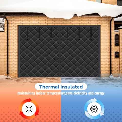 Garage Door Screen Insulation Kit Magnetic Thermal Insulated Door Screen Garage Winter Door Curtain for Car Garage Door Blanket Weatherproof, Windproof, Soundproof (8 x 7 ft)