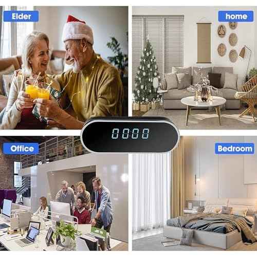 WiFi Clock Hidden Camera HD 1080P Wireless Small Spy Camera with Night Vision Cameras for Home Security Secret Nanny Cam with Video Indoor