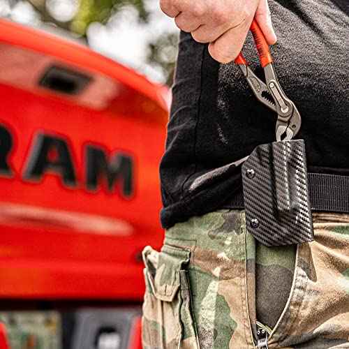 Clip & Carry Kydex Sheath for the Knipex Cobra 6" Water Pump Pliers 8701150 - Made in USA - Belt Holster Case - Carbon Fiber Black