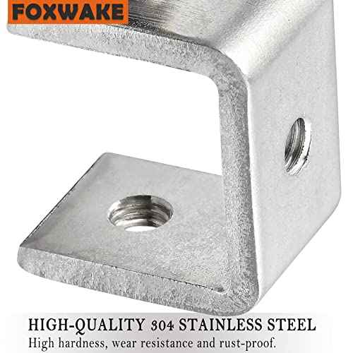 Mini C Clamps Stainless Steel 0.83 Inch for Working, Heavy Duty Small U Clamps for Metal Mounting, Universal Desk Clamp with Stable Wide Jaw Opening/I-Beam Design (4pcs)