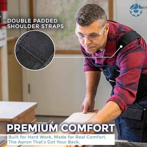 16oz Heavy Duty Waxed Canvas Work Apron - Rugged & Water-Resistant, for all Tough Jobs