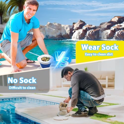 WXFANA 100-Pack Pool Skimmer Socks, Pool Fliter Socks Swimming Pool Skimmer Basket Sock Pool Filter Socks Pool Cleaning Filter Socks Cleans Debris and Leaves for In-Ground or Above Ground Pools