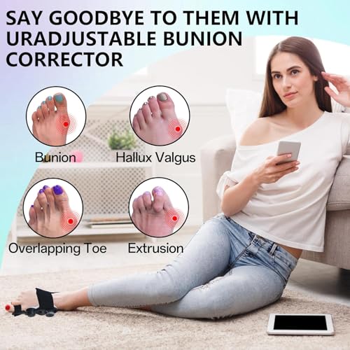 Axioms Bunion Corrector for Women Big Toe,Bunion Relief Straightener,Bunion Splint-Adjustable Knob Bunions Correction,Breathable & Anti-slip Suitable for Left Right Feet, Black 1Pack