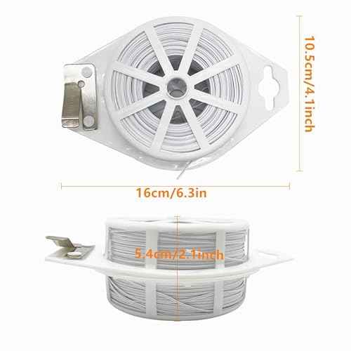 656ft (200m) Twist Ties, Garden Plant Ties with Cutter, Reusable Multifunctional Plant Ties, Fixing Vines Plant Support for Gardening Home Office(White)