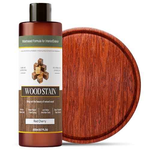 Wood Stain - Stain for Wood - Natural Stain for Furniture - Water Based | Fast Drying, Low Odor - Outdoor & Indoor Paint for Paneling, Cabinets and More - 6.7oz (Red Cherry)