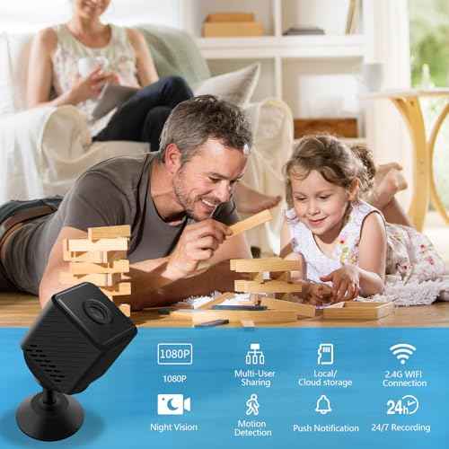 Mini Security Camera, 1080P HD Home Wireless Small Camera, Indoor WiFi Nanny Cam with Motion Detection and Night Vision, 150¡Æ Wide View, App Alerts, Cloud & SD Storage, Camer for Kids, Elders, Pet