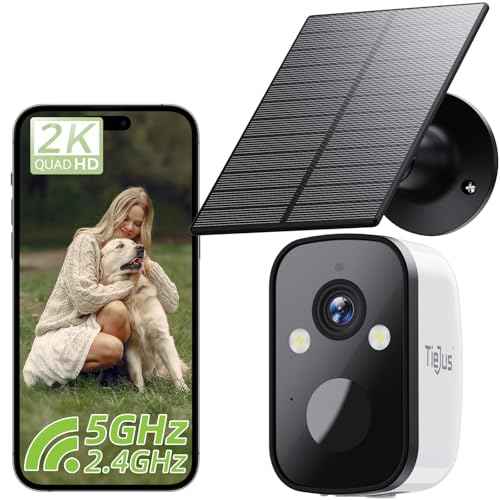 2K Security Cameras Wireless Outdoor, 2.4G/5G WiFi, Solar Camera Outdoor Wireless, Color Night Vision, Solar Powered, Motion Detection Spotlight Siren/2 Way Talk/IP66/Cloud/SD/Alexa