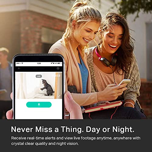 Kasa 1080p Indoor Pan/Tilt Wired Security Camera - Works as a Baby & Pet Monitor, Motion Detection & Tracking, 2-Way Audio, Night Vision, Subscription-Free Local Storage or Optional Cloud, EC70