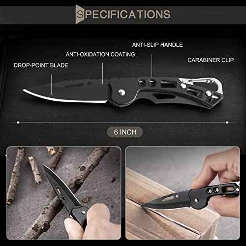 EDC Pocket Knife for Men, Small Folding Keychain Knife with clip, Stainless Steel Knife Box Cutter for Women, Pocket Knives for Outdoor Camping Hiking, Mens Gift