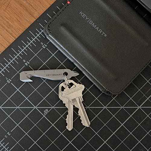 KeySmart MultiTool - 5-in-1 Multi-Purpose Keychain Tool with Box Opener, Ruler, Pry Bar, Phillips and Flat Head Screwdriver - EDC Gear Mini Multitool, and Keychain Accessories
