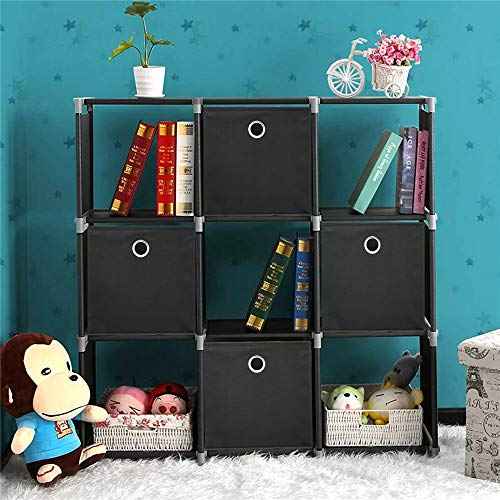 Black Storage Cube Bins 11x11x 11 Inch Cubes Organizer Storage Bins Foldable Fabric Strorage Boxes Collapsible Cubicle Storage Baskets Cloth Cube Inserts Storage Drawer for Cube Organizer QY-SC18-3