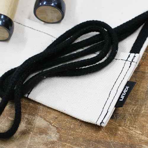 KAKURI Chisel Roll Up Pouch, Heavy-Duty Canvas, 12 Pockets Tool Roll Bag Carrying Case, Made in JAPAN