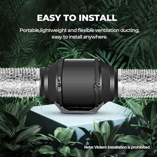 Simple Deluxe 10 Inch 25 Feet Ducting, Non-Insulated Flex Air Aluminum Foil Duct for Dryer Vent Hose, Heating, Cooling, Ventilation, Exhaust, 2 Clamps Included, Silver