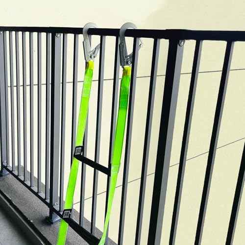 Fire Escape Ladder with 2 Heavy Hooks, 16.7 Feet Emergency Fire Ladder for 2-3 Story Homes, Reusable Safety Rope Ladders for Balcony Railing Treehouse, Green