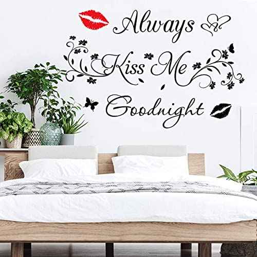 Aeways Kiss Me Goodnight Wall Stickers Decals Wall Decor Home Decorations