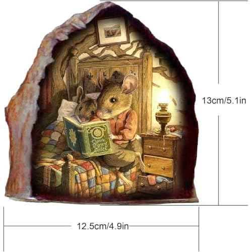 New 3D Mouse Hole Realistics Wall Sticker, Mouse in a Hole Wall Decal Fun Art, Water Proof Funny Stickers for Bedroom Nursery Wall Decor, Wall Treatments and Supplies, Wall Stickers and Murals