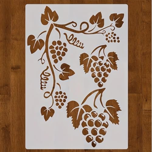 Grape Leaf Wall Stencils Template Reusable Spray PaintStencils for Craft Painting on Wood Craft Canvas Walls Wood Furniture Decorations DIY Scrapbooking, kbatuo-001
