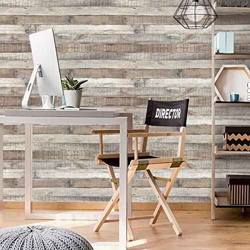 Vintage Wood Wallpaper Rustic Wood Wallpaper Stick and Peel Self Adhesive Distressed Wood Look Wallpaper Vinyl Shelf Home Wood Panel Wall Paper Covering Film 17.3"¡¿ 120"