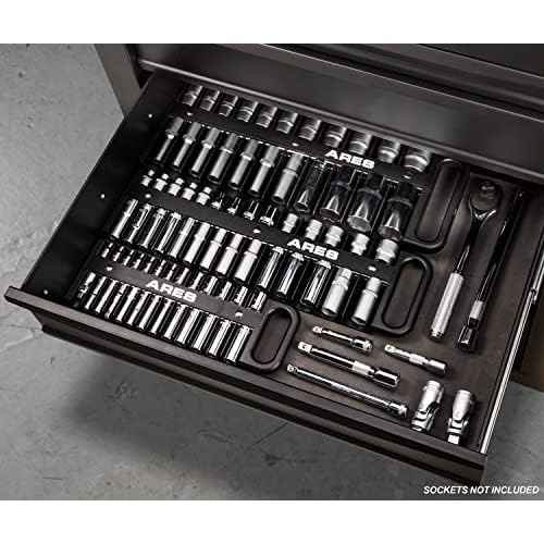 ARES 70219-28-Piece 3/8-Inch Drive Magnetic Socket Holder - Securely Holds 14 Standard and 14 Deep Sockets in Place - Organize Sockets up to 1 Inch or 24mm